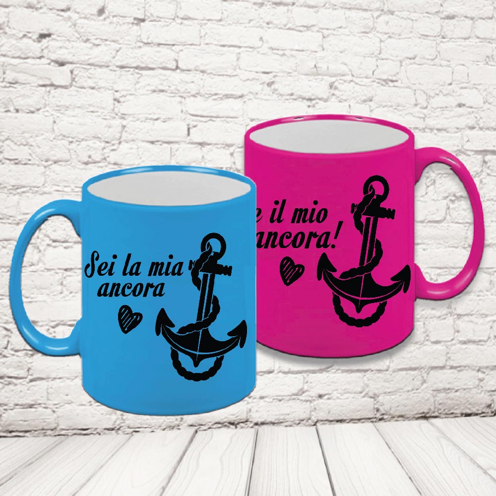 COPPIA TAZZE FLUO '' LOVE ANCORA''