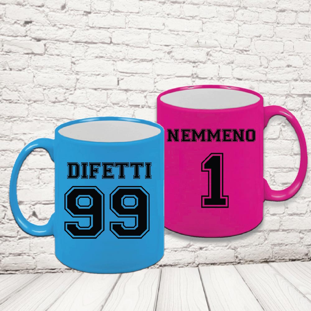 COPPIA TAZZE FLUO ''DIFETTI''