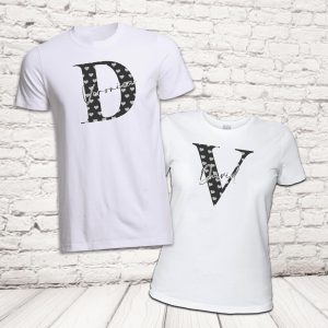 COPPIA T-SHIRT 'LETTER LOVE'' BIANCA