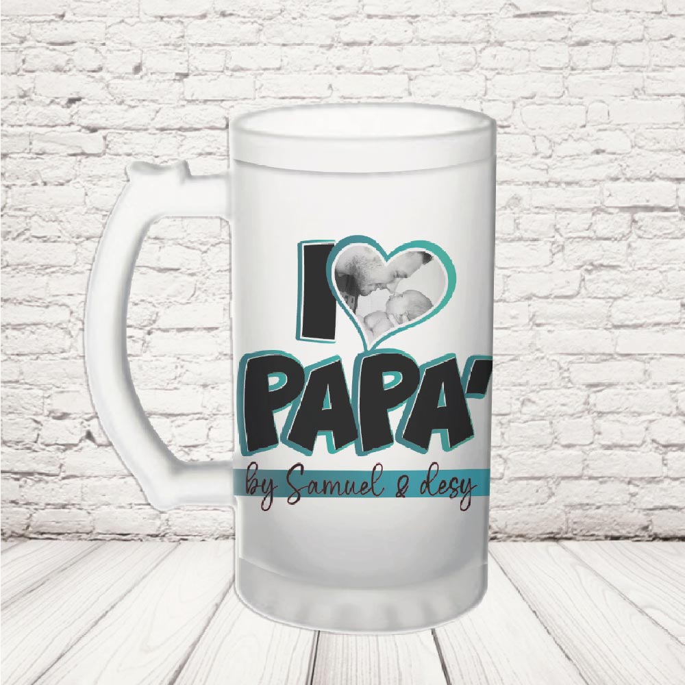 BOCCA ''I LOVE DAD AZZURRO'' VETRO
