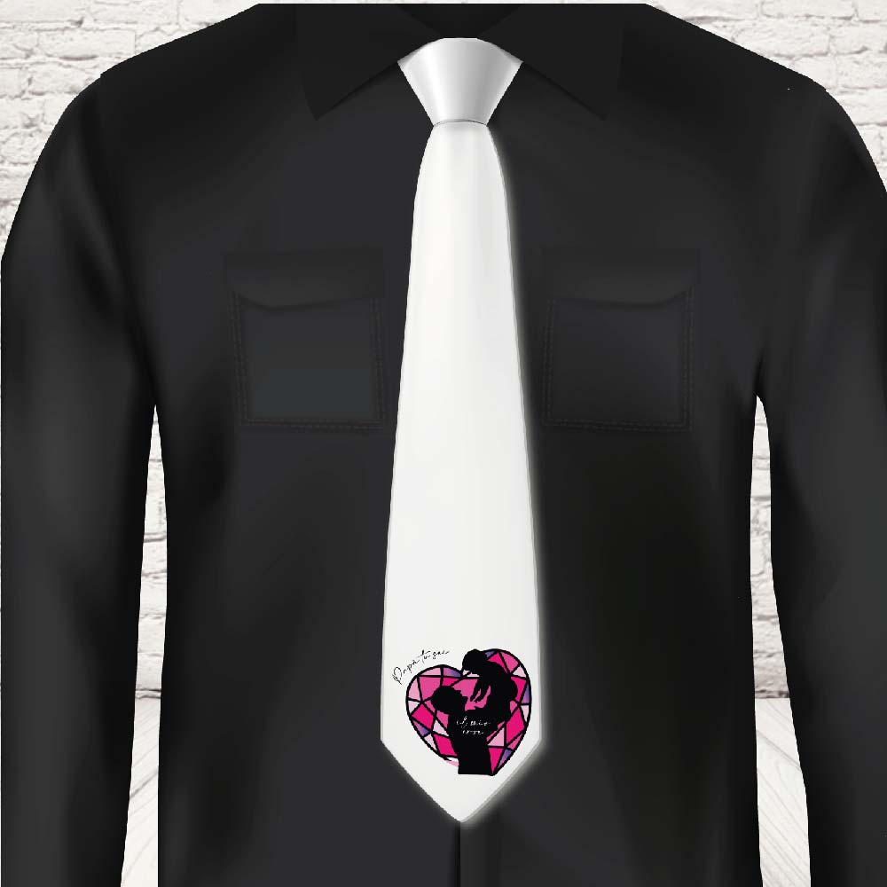 CRAVATTA ''DAD CUORE CRISTALLO ROSA''