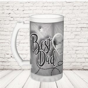 BOCCALE ''BEST DAD GRIGIO'' VETRO