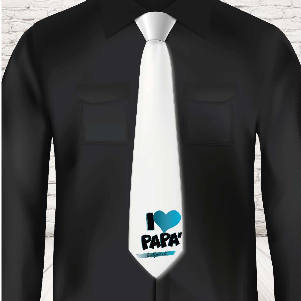 CRAVATTA ''LOVE DAD CUORICINO ''