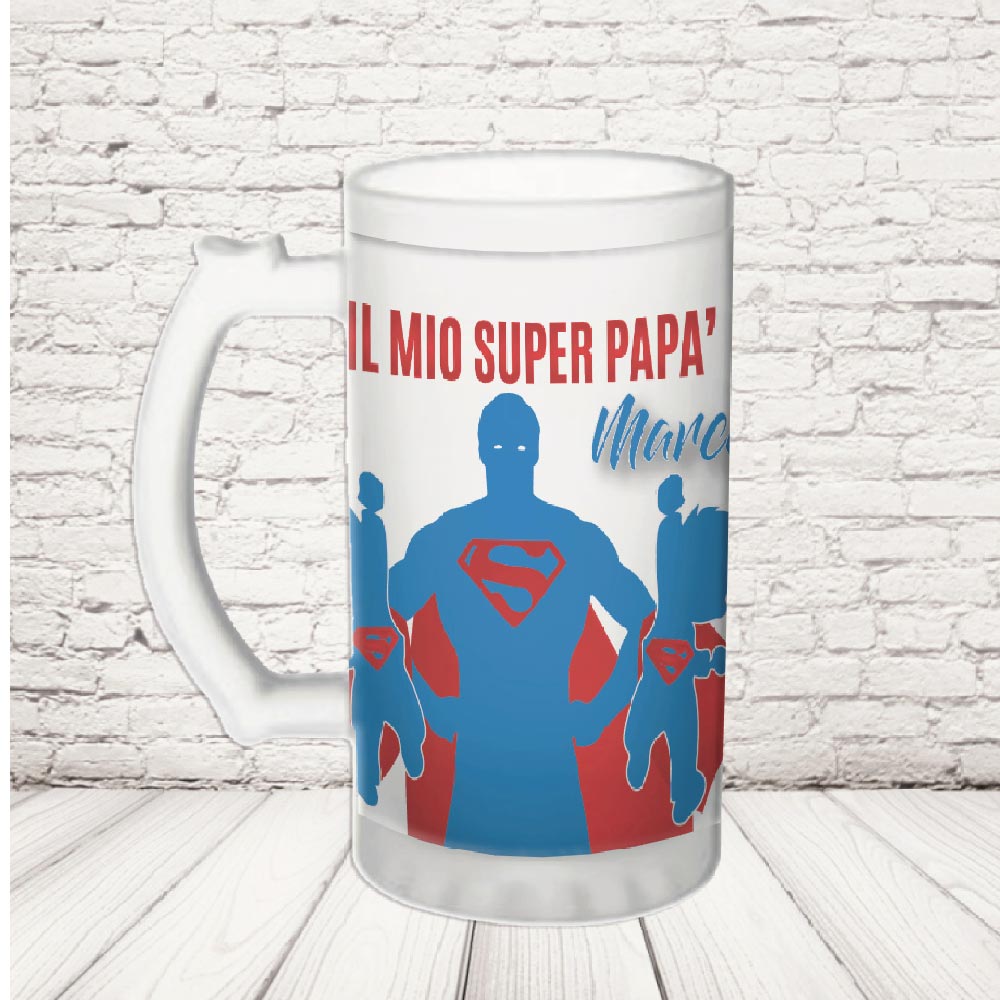 BOCCALE ''SUPER EROE '' VETRO