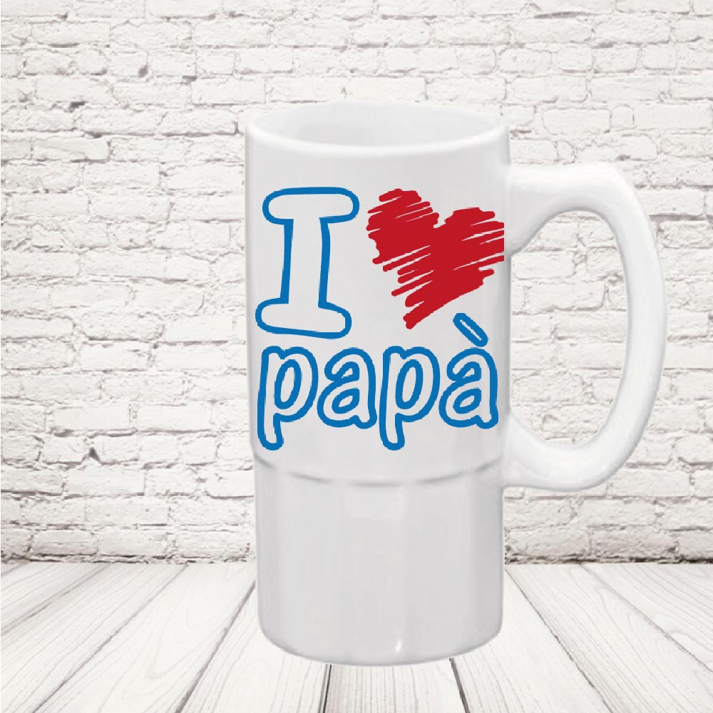 BOCCALE ''LOVE PAPA' CUORE'' CERAMICA