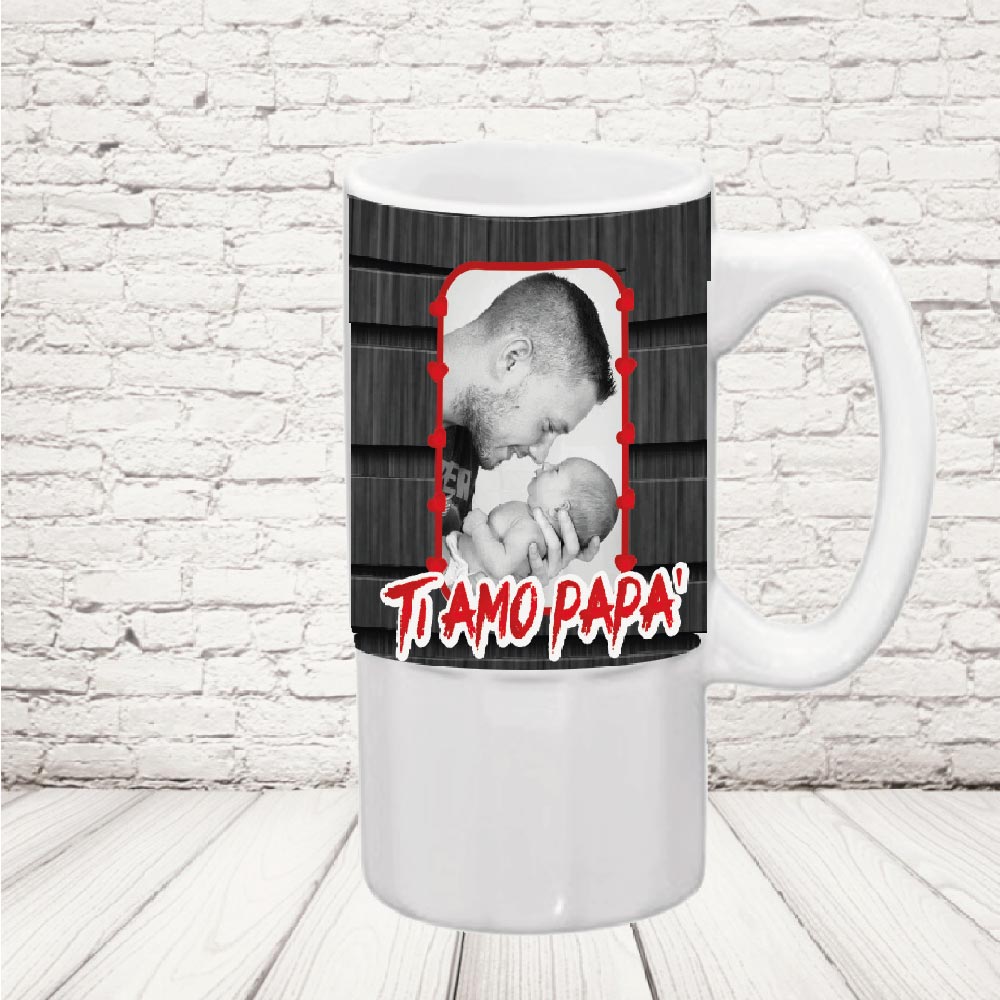 BOCCALE ''DAD FOTO ROSSA'' CERAMICA