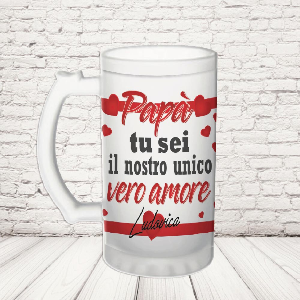 BOCCALE ''UNICO VERO AMORE'' VETRO