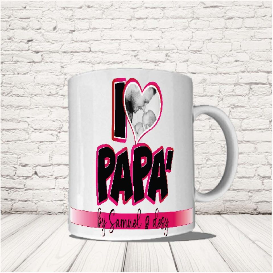 TAZZA ''ILOVE DAD CUORE ROSA''