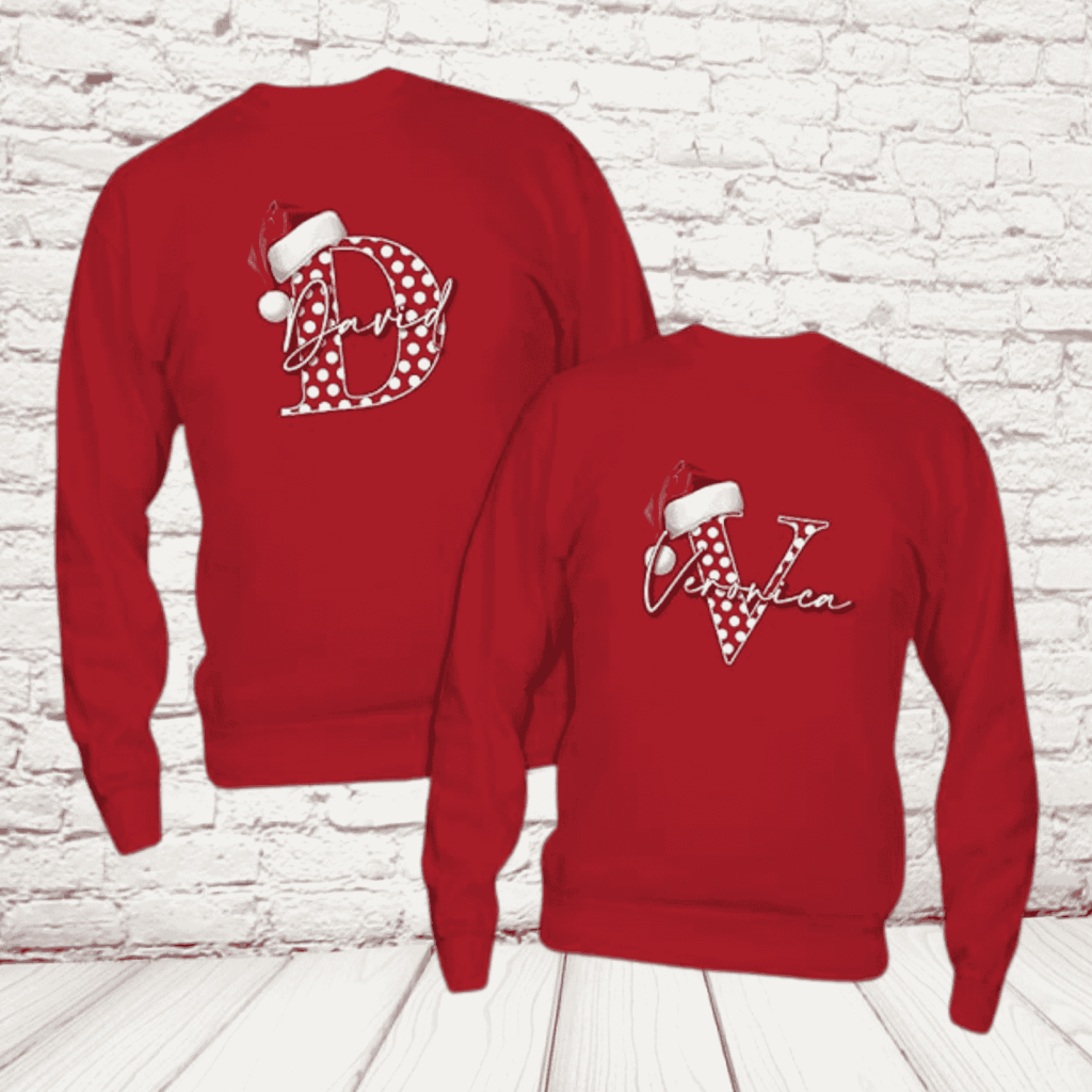 Coppia Felpe rosse Christmas Letter