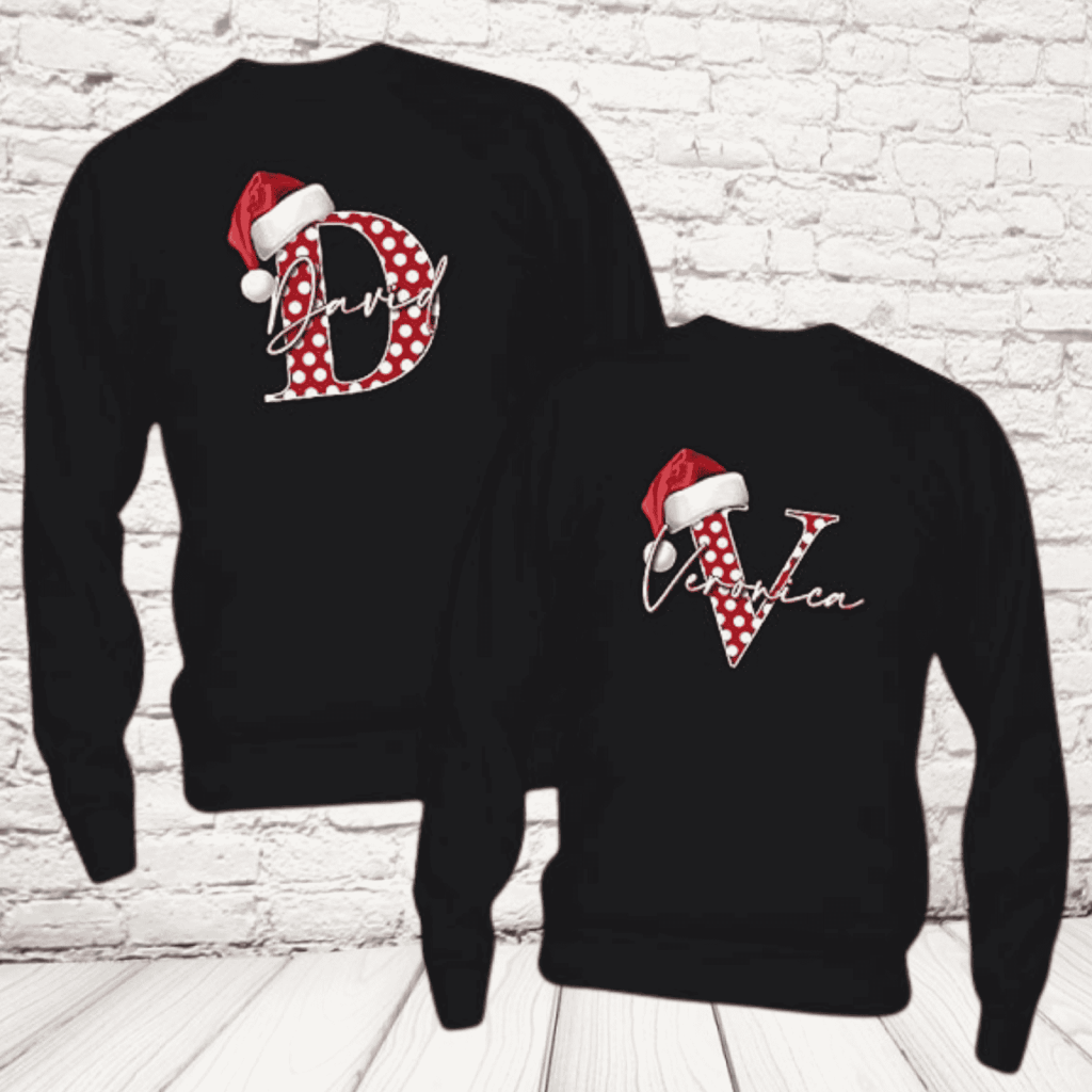 Coppia Felpe NERE Christmas Letter