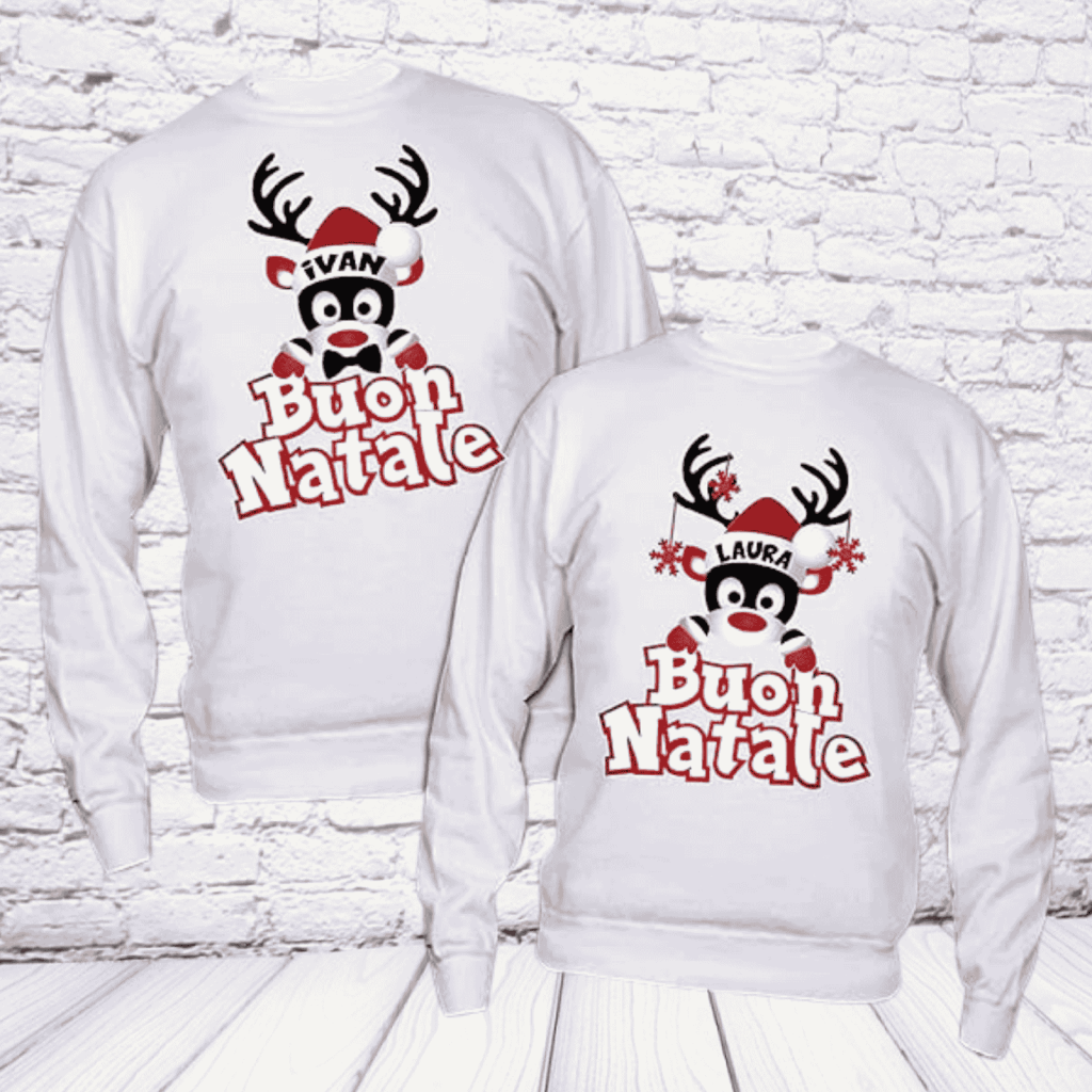 Coppia Felpe Bianche Renne