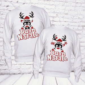 Coppia Felpe Bianche Renne