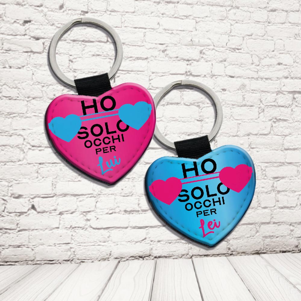 COPPIA PORTACHIAVI ''OCCHI SOLO PER TE''