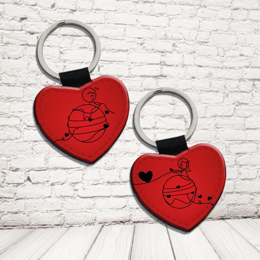 COPPIA PORTACHIAVI ''AMORE GOMITOLO''