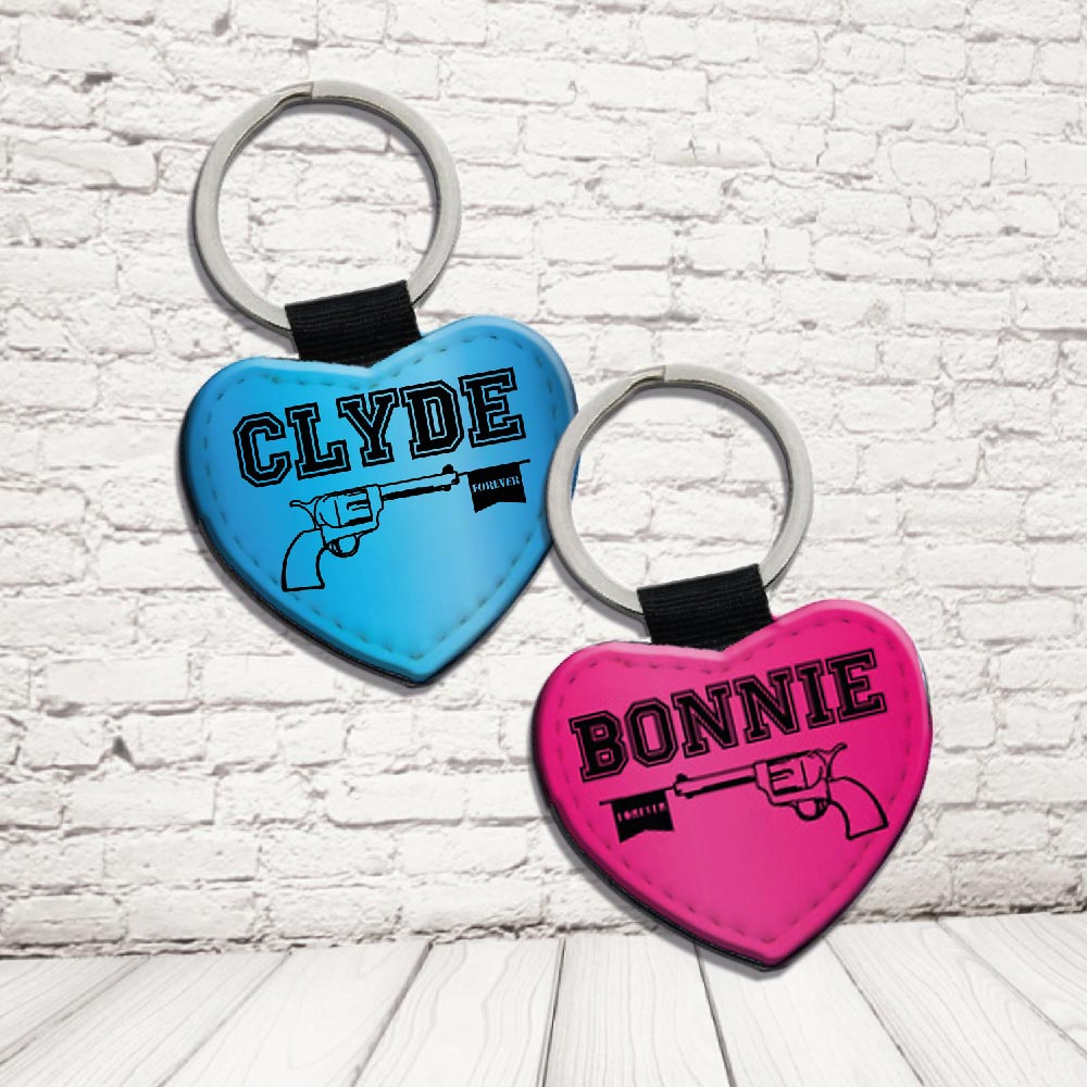 COPPIA PORTACHIAVI ''BONNIE & CLYDE PISTOLA'