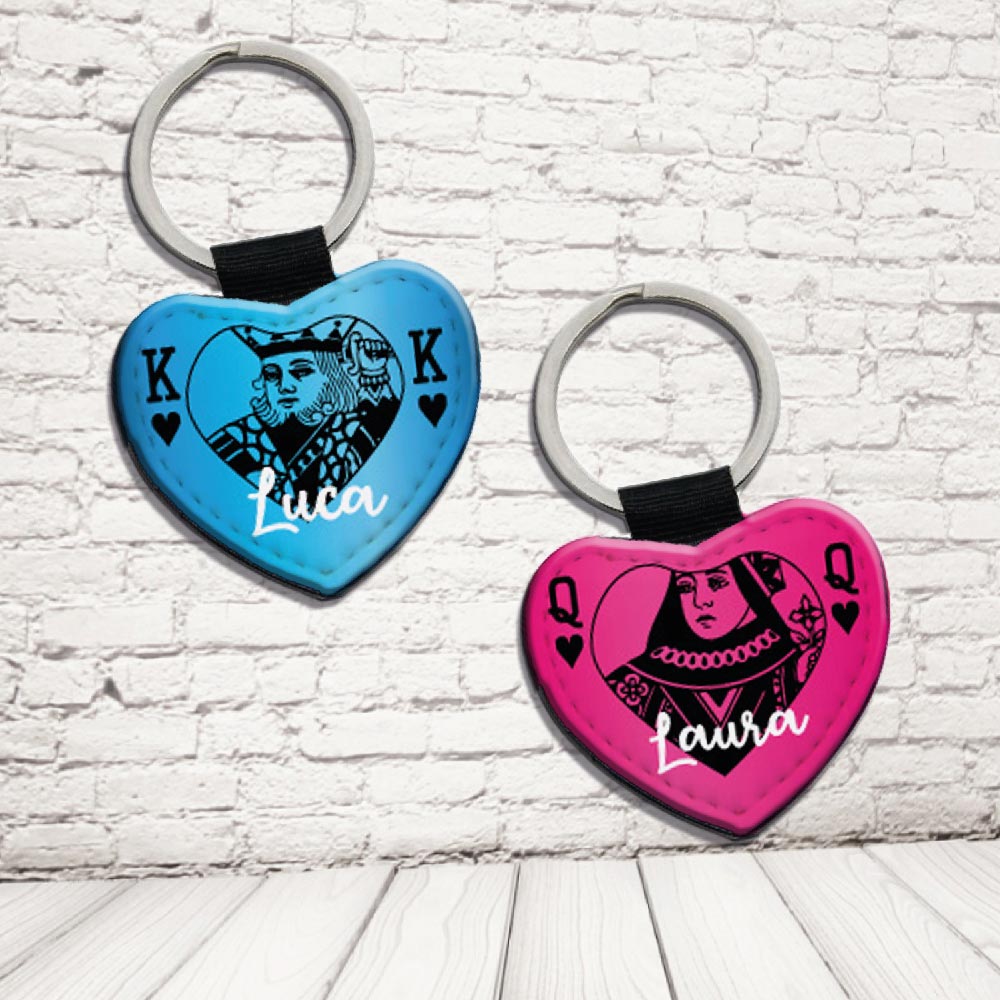 COPPIA PORTACHIAVI ''RE E REGINA DI CUORI''