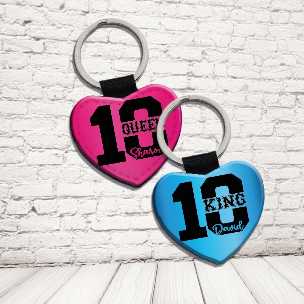 COPPIA PORTACHIAVI ''KING AND QUEEN NUMERO'