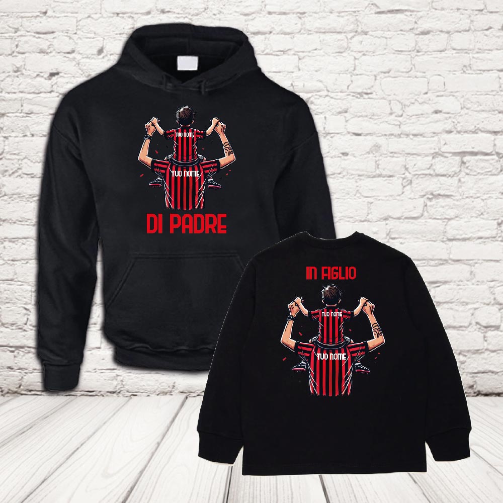 COPPIA felpe milan nero