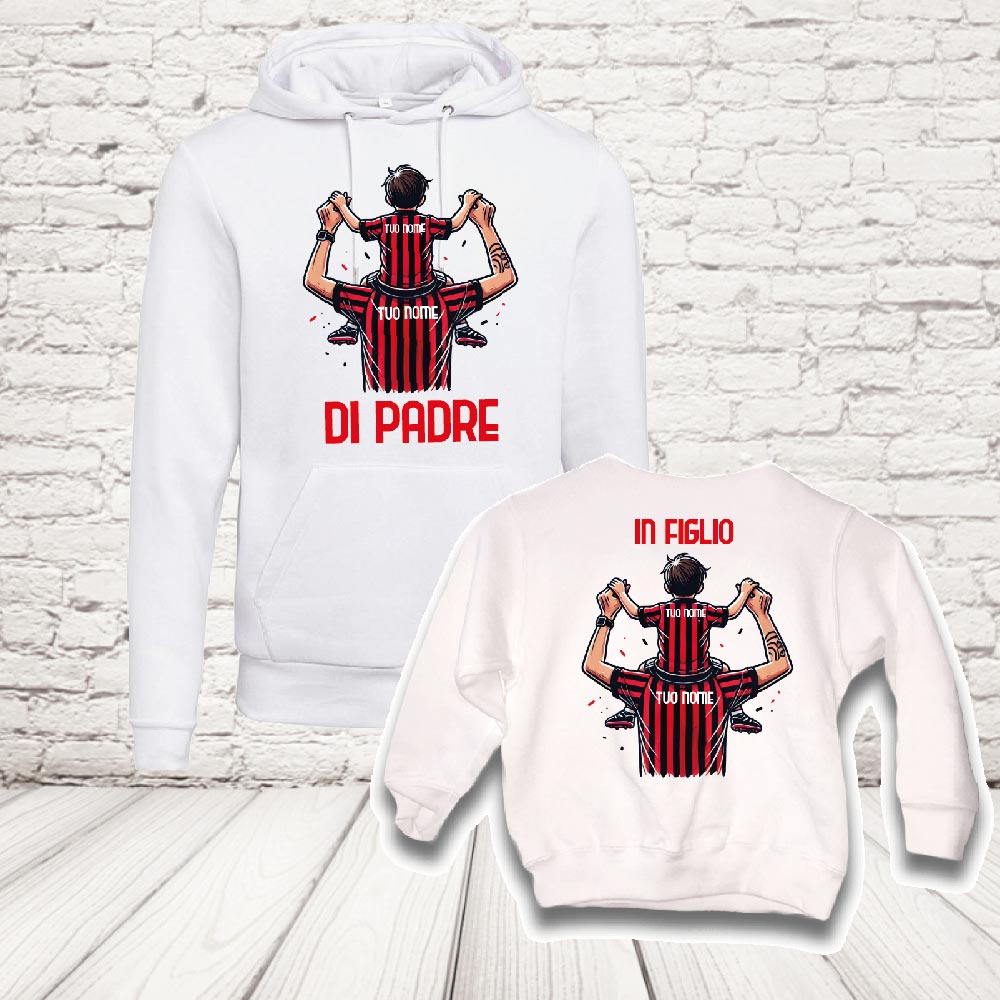 COPPIA felpe milan bianco