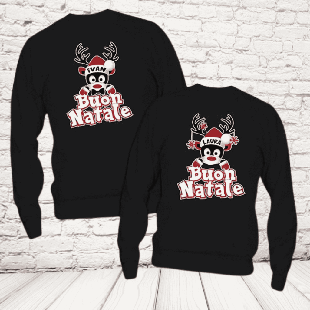 Coppia Felpe Nere Renne