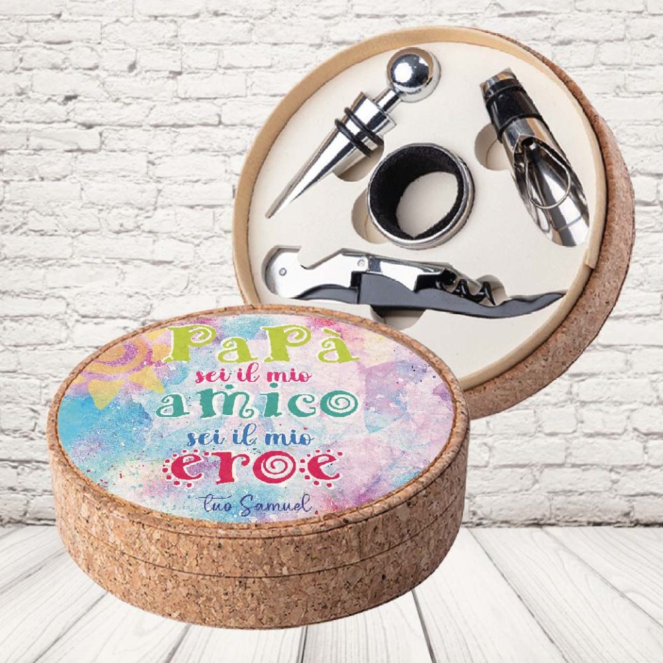 SET VINO SUGHERO ''DAD AMICO DAD EROE''