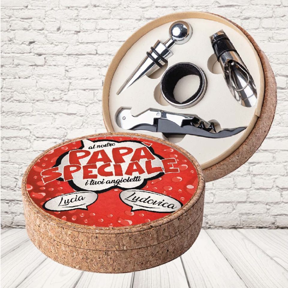 SET VINO SUGHERO ''DAD VIGNETTE''