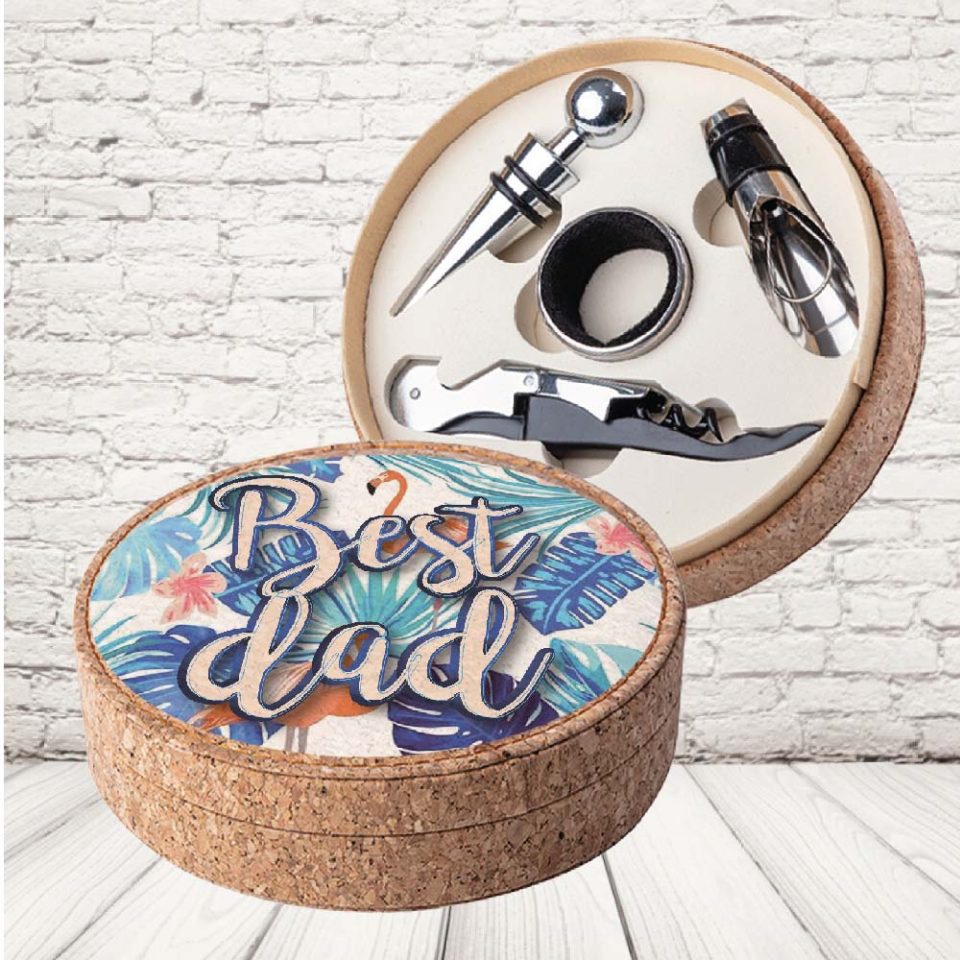 SET VINO SUGHERO ''DAD NATURE BLU''