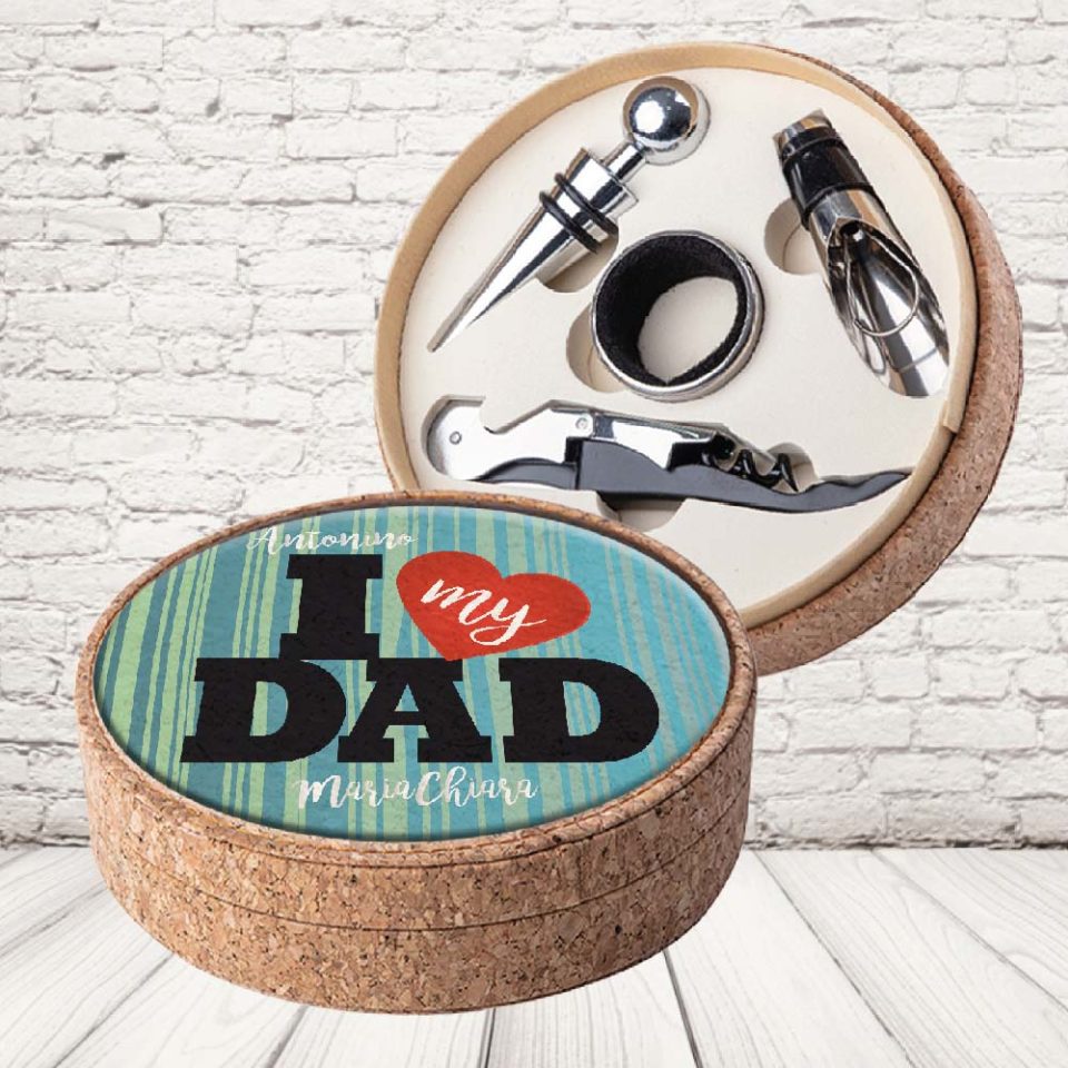 SET VINO SUGHERO ''I LOVE MY DAD''