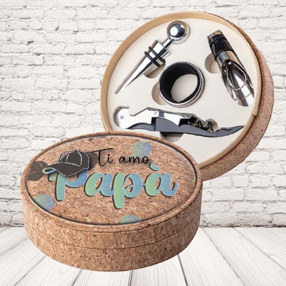 SET VINO SUGHERO ''CAP DAD''