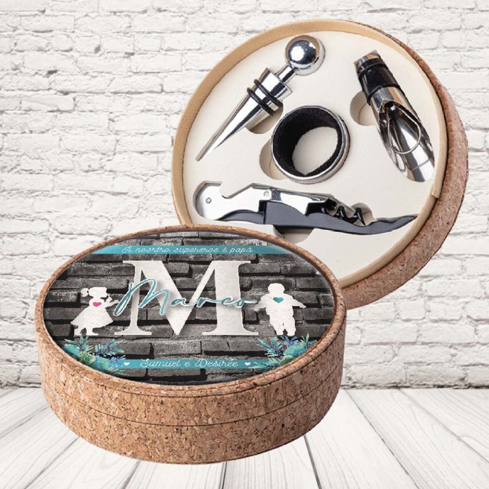 SET VINO SUGHERO ''DAD LETTER''