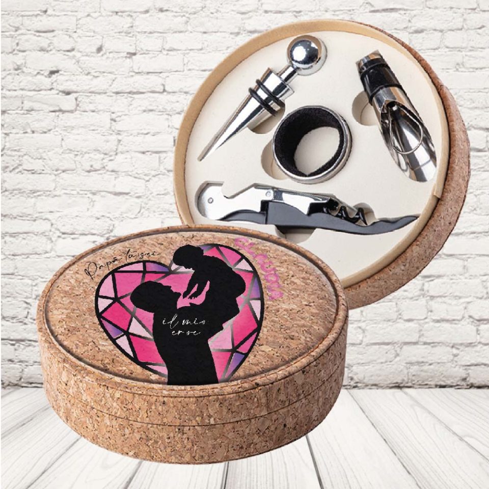 SET VINO SUGHERO ''CRISTALLO ROSA''