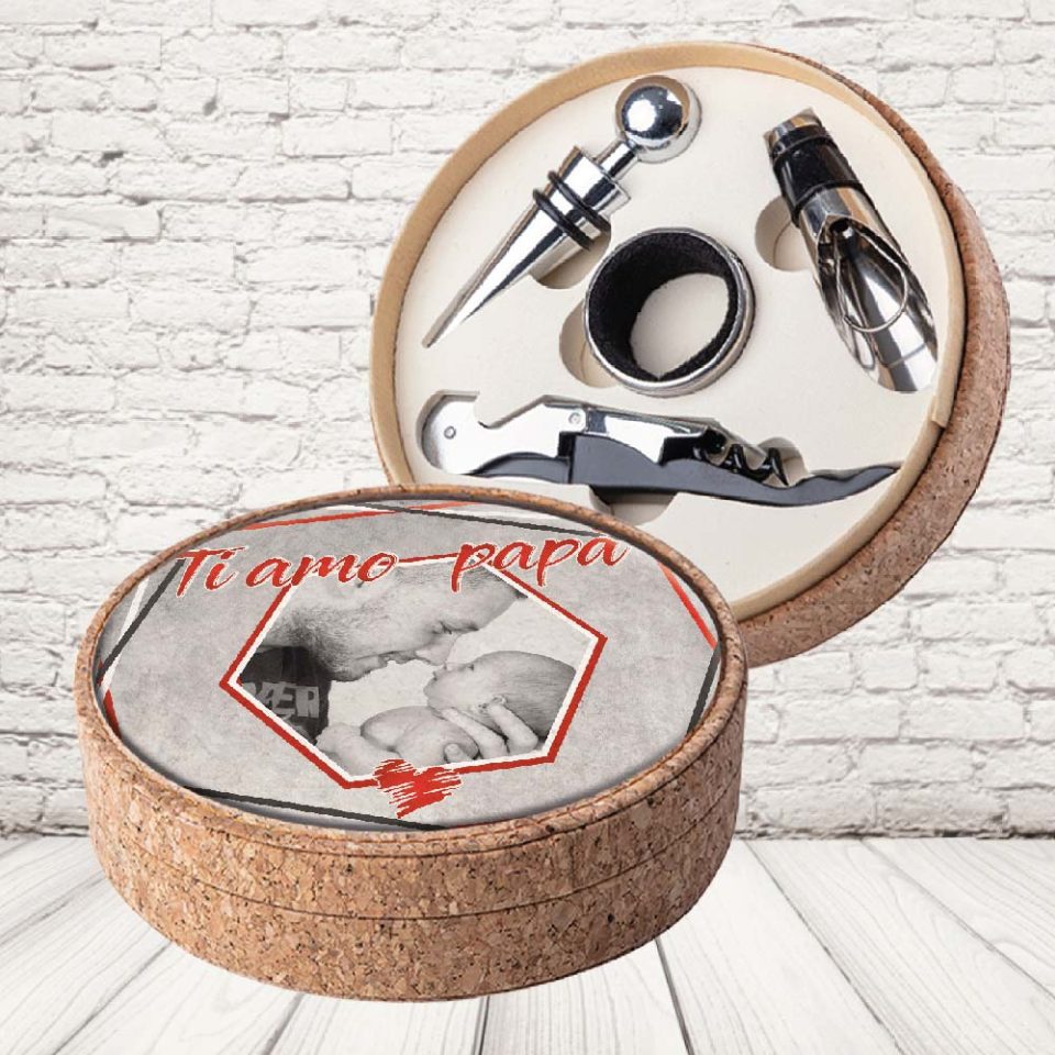 SET VINO SUGHERO 'DAD CORNICE FOTO''