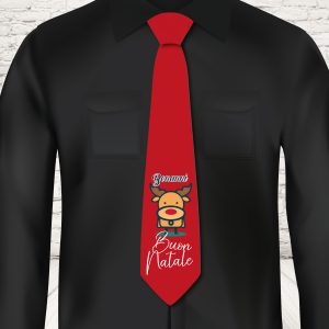 CRAVATTA NATALE ''SUPER RENNA CARTOON''