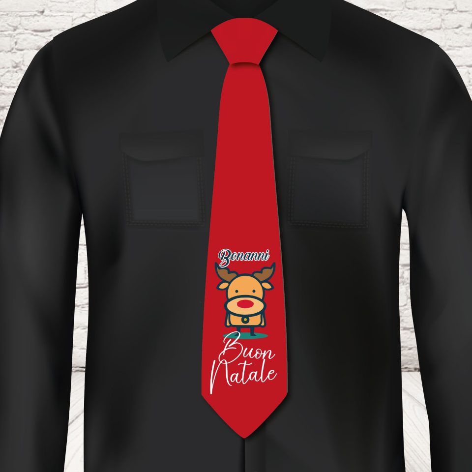 CRAVATTA NATALE ''SUPER RENNA CARTOON''