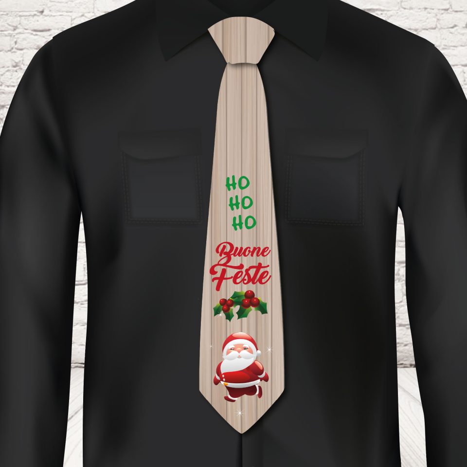 CRAVATTA NATALE ''BABBO CARTOON''