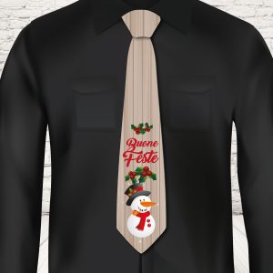 CRAVATTA NATALE ''PUPAZZO CARTOON''