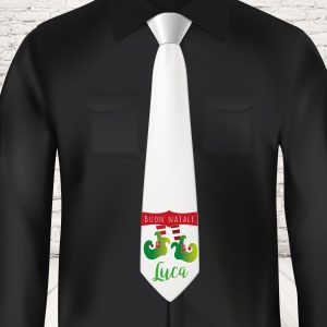 CRAVATTA NATALE ''ELF SCARPETTE''
