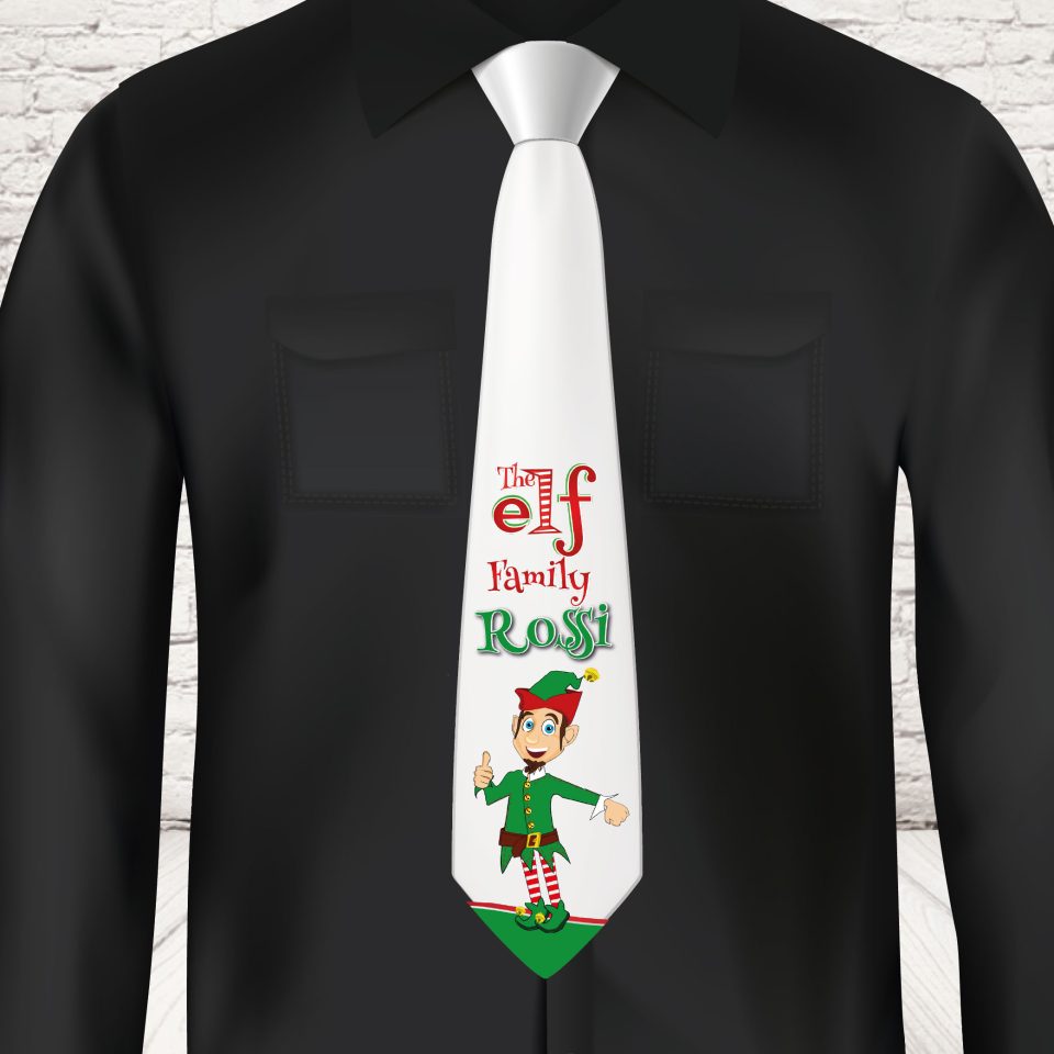 CRAVATTA NATALE ''ELF IN FAMILY''