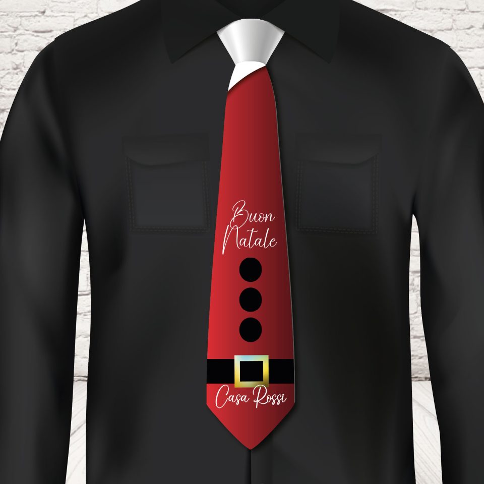 CRAVATTA NATALE ''SANTA CLAUS CINTURA''