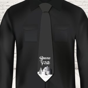 CRAVATTA NATALE ''NEVE ALLA PORTA''