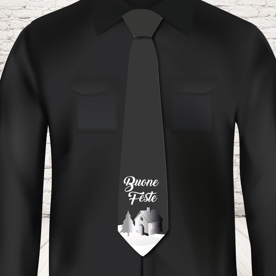 CRAVATTA NATALE ''NEVE ALLA PORTA''