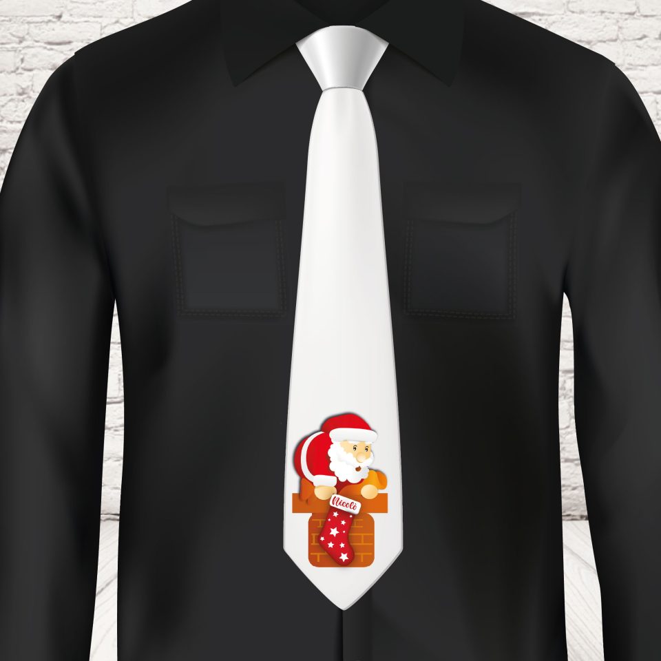 CRAVATTA NATALE ''GIU' DAL CAMINO''