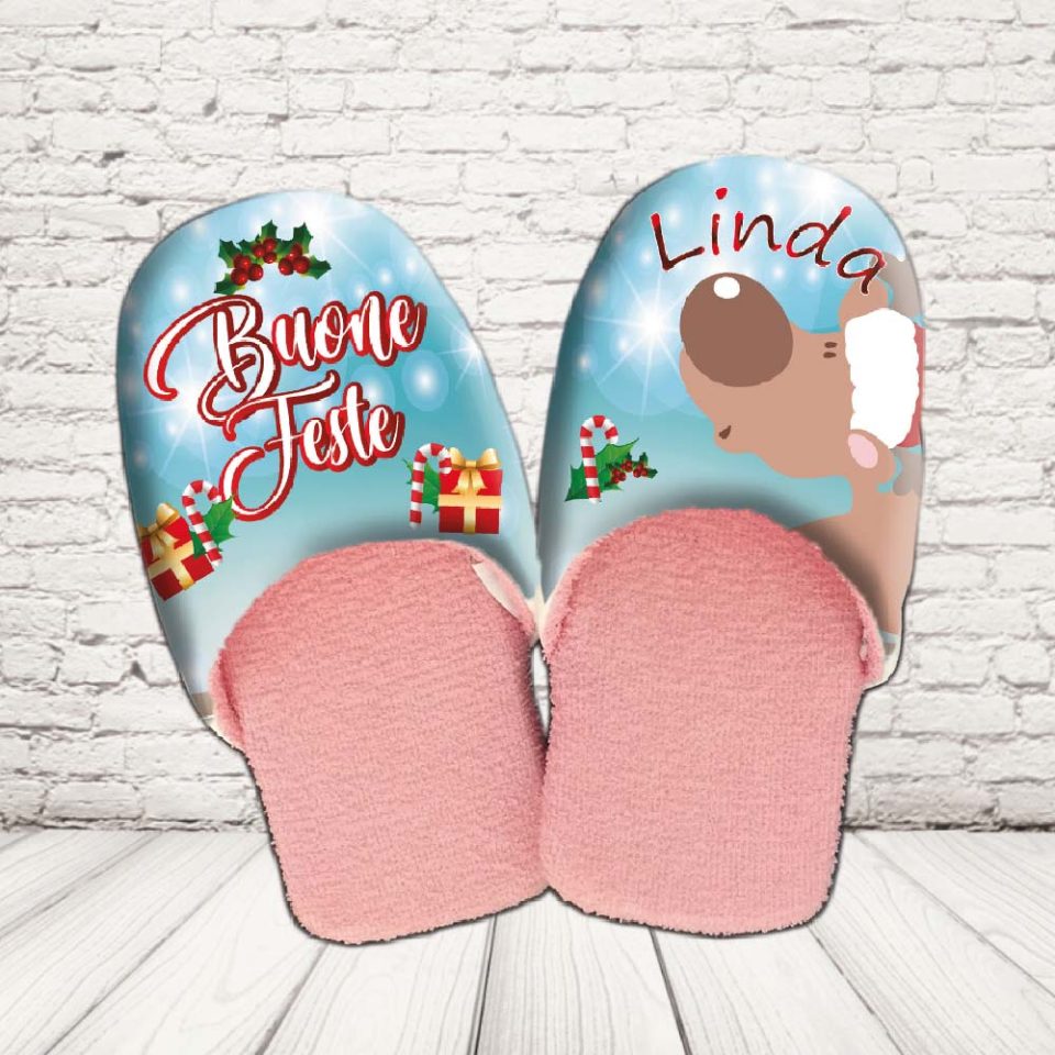 PANTOFOLE DONNA ''RENNA CARTOON ''