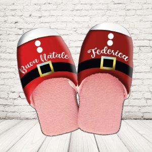 PANTOFOLE DONNA ''SANTA CLAUS CINTURA''