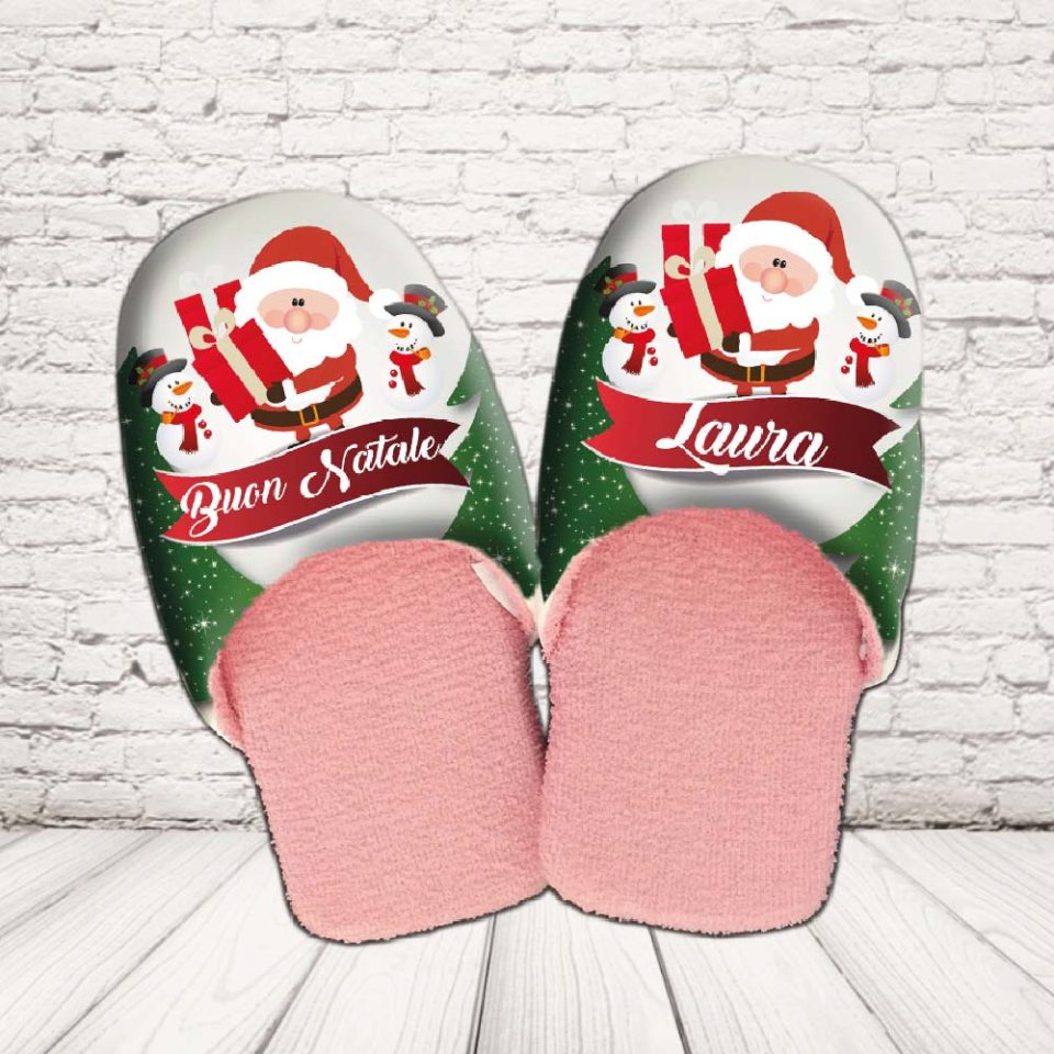 PANTOFOLE DONNA ''BABBO PACCO REGALO''