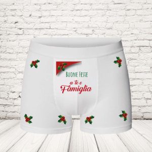 BOXER ''A TE E FAMIGLIA '' BIANCO