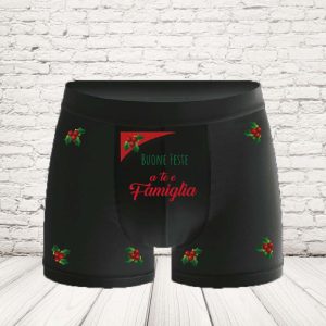 BOXER ''A TE E FAMIGLIA '' NERO