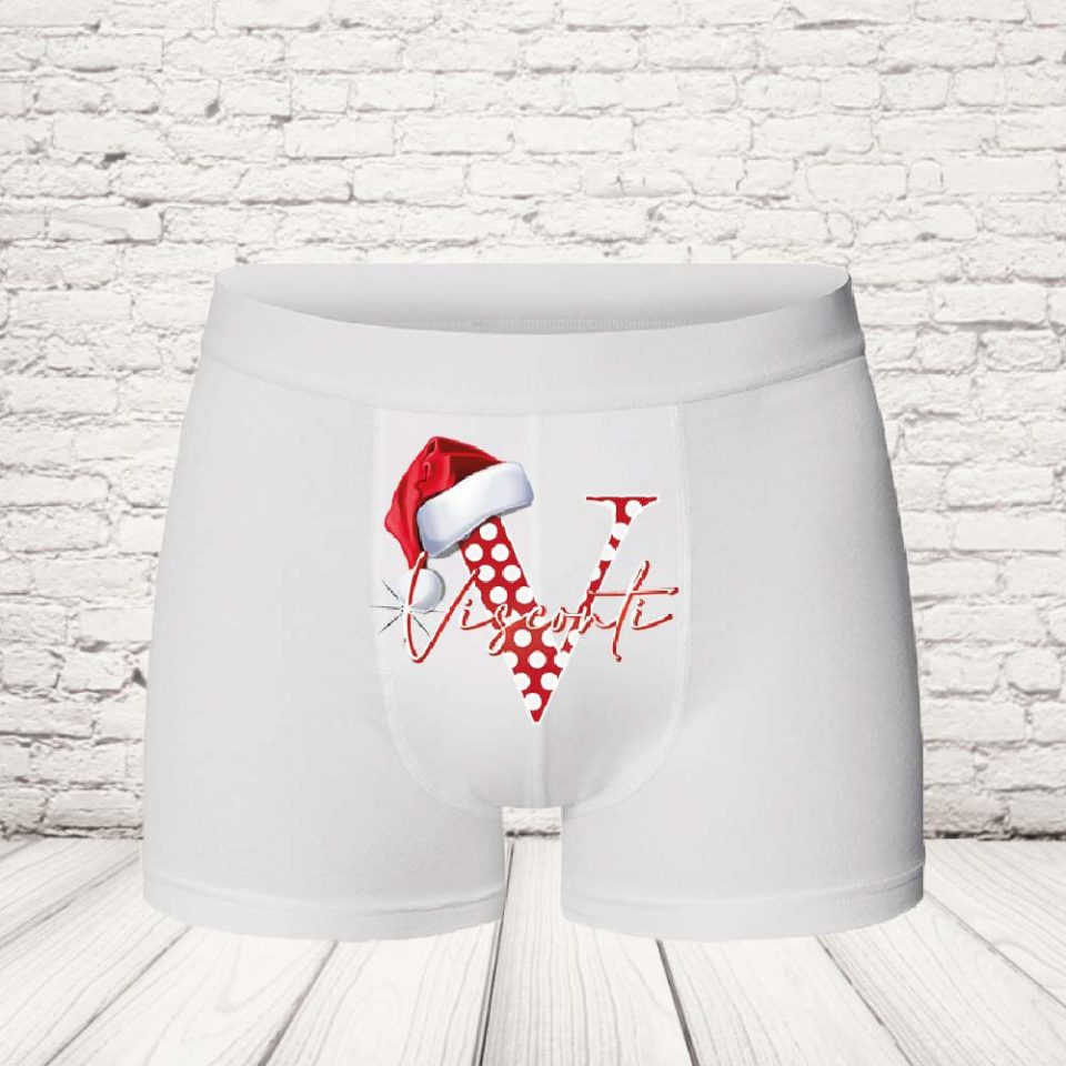 BOXER '' christmas letter'' bianco