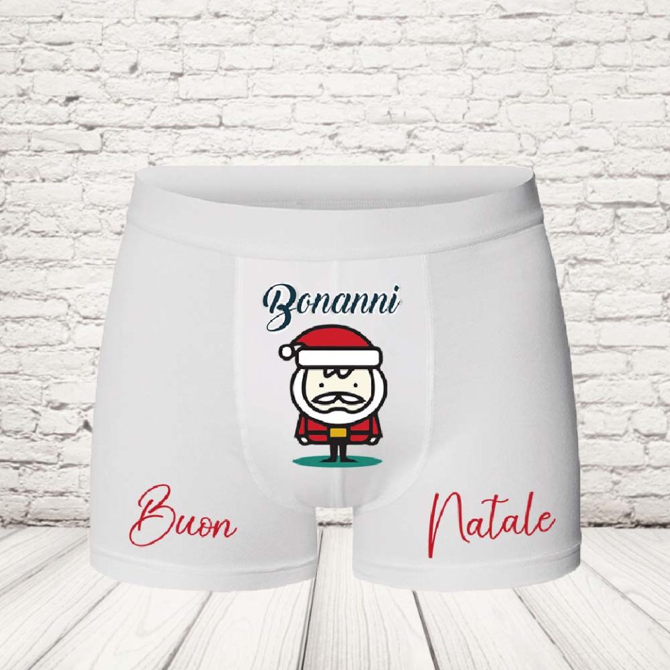 BOXER '' SUPER BABBO CARTOON'' BIANCO