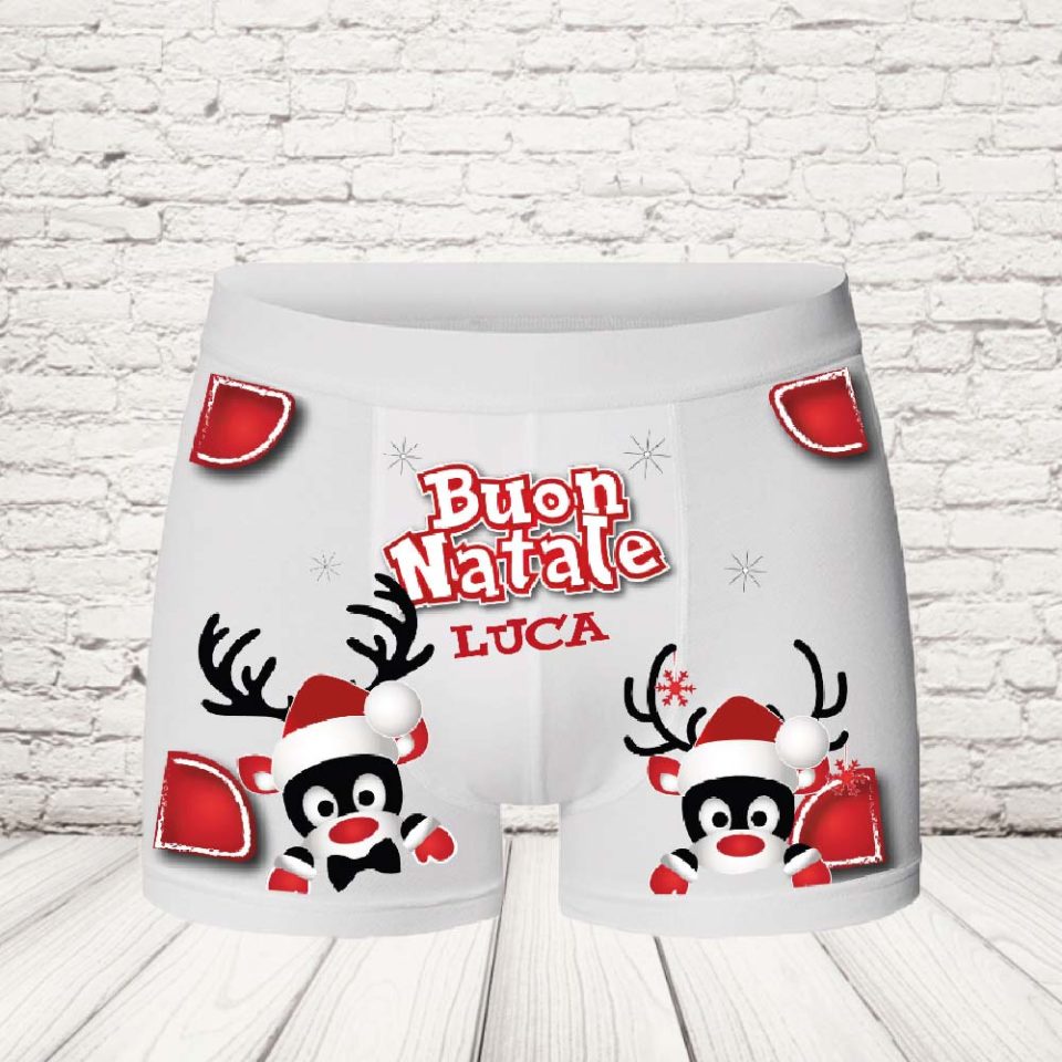 BOXER ''CHRISTMAS RENNA'' BIANCO